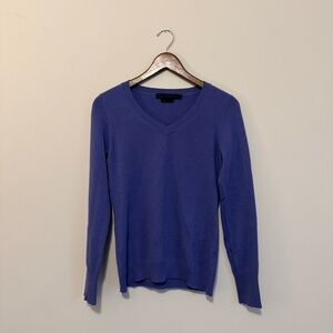 VTG 100% Cashmere Sweater Women S V-Neck Purple Timeless Academia Old Money